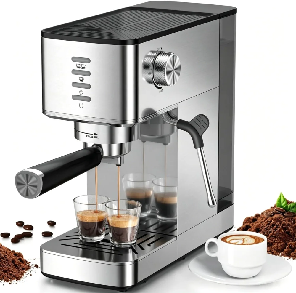 ELECTACTIC Espresso Machine, Silver
