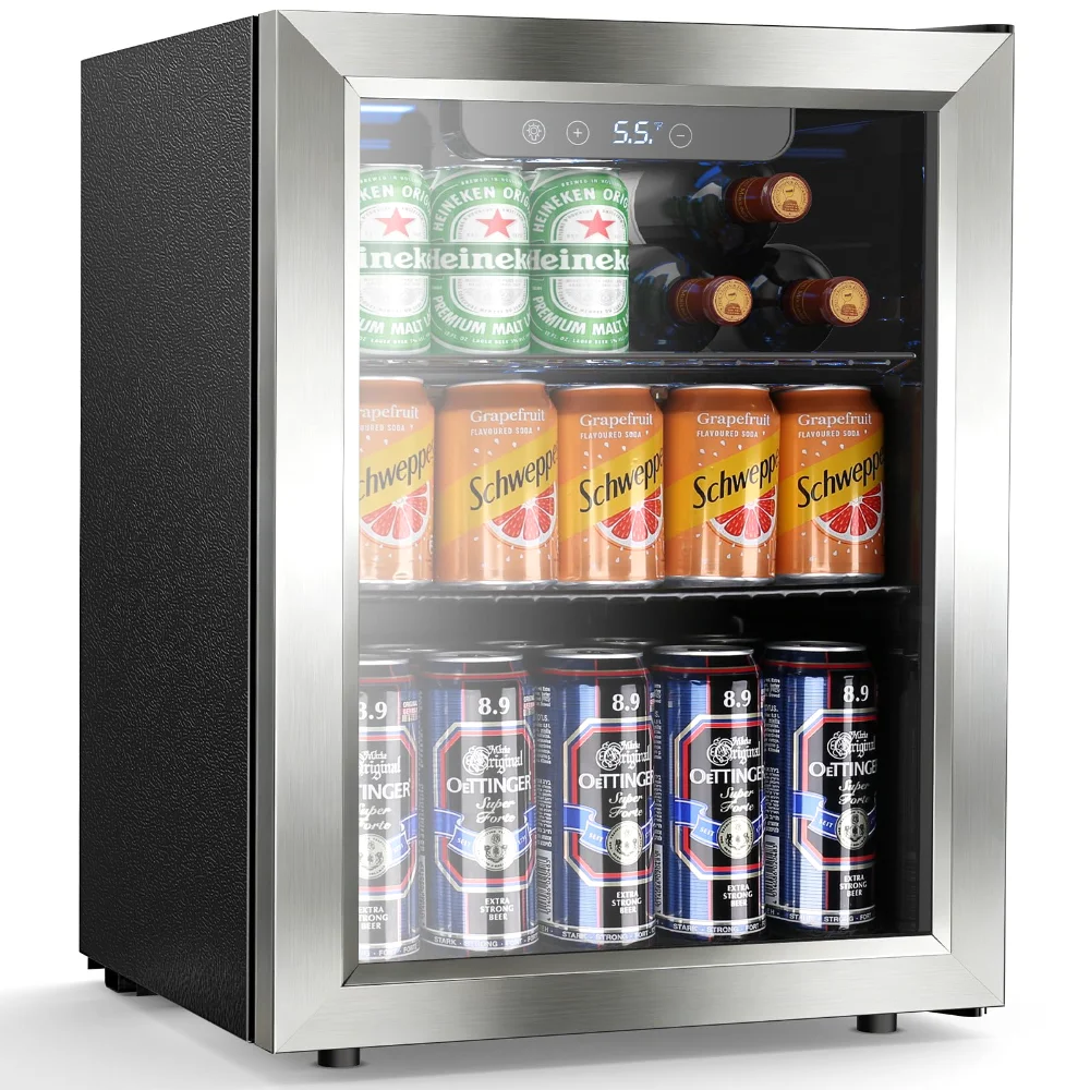 ELECTACTIC Beverage Refrigerator, 68 cans, Silver