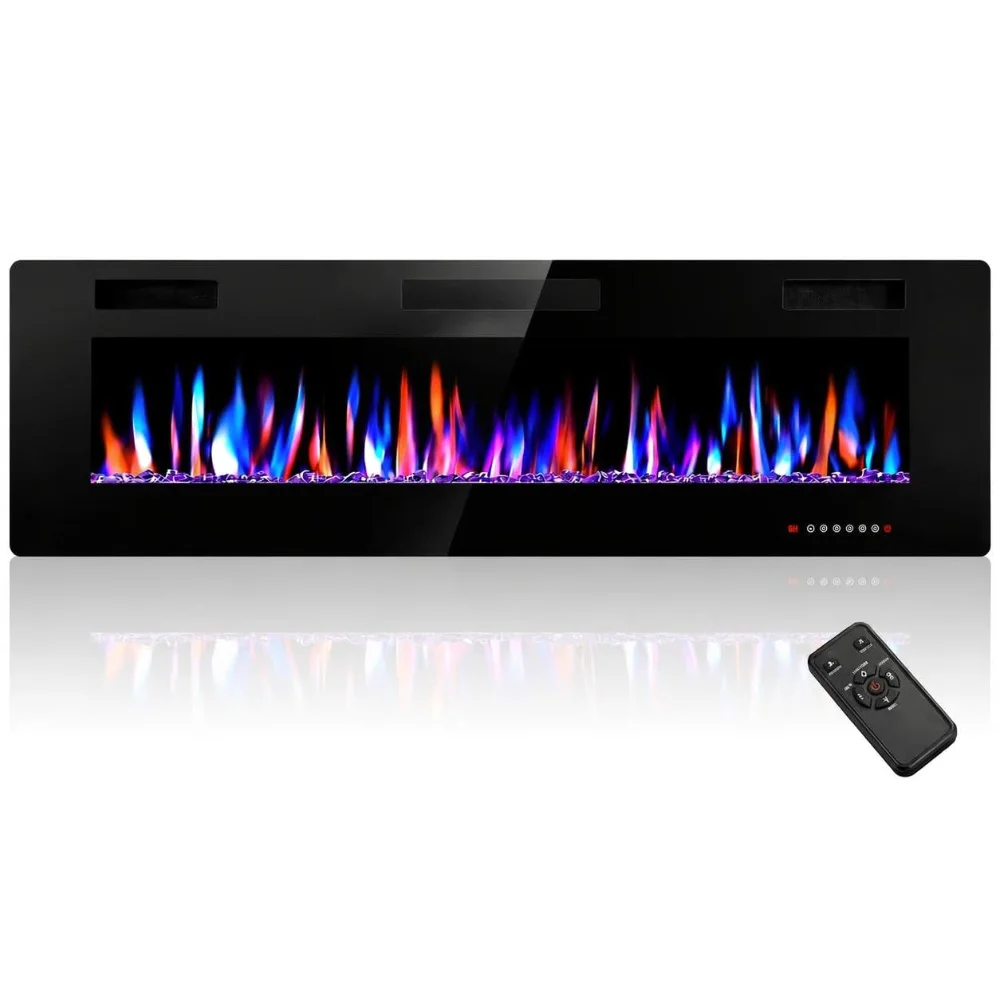 ELECTACTIC Electric Fireplace, 60 in, Black
