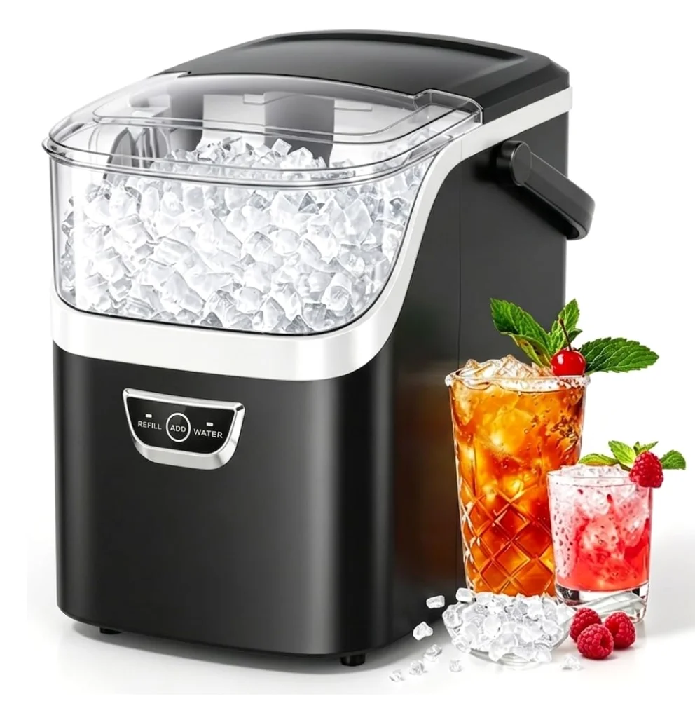 ELECTACTIC Nugget Ice Maker, 34 lbs/24h, Black