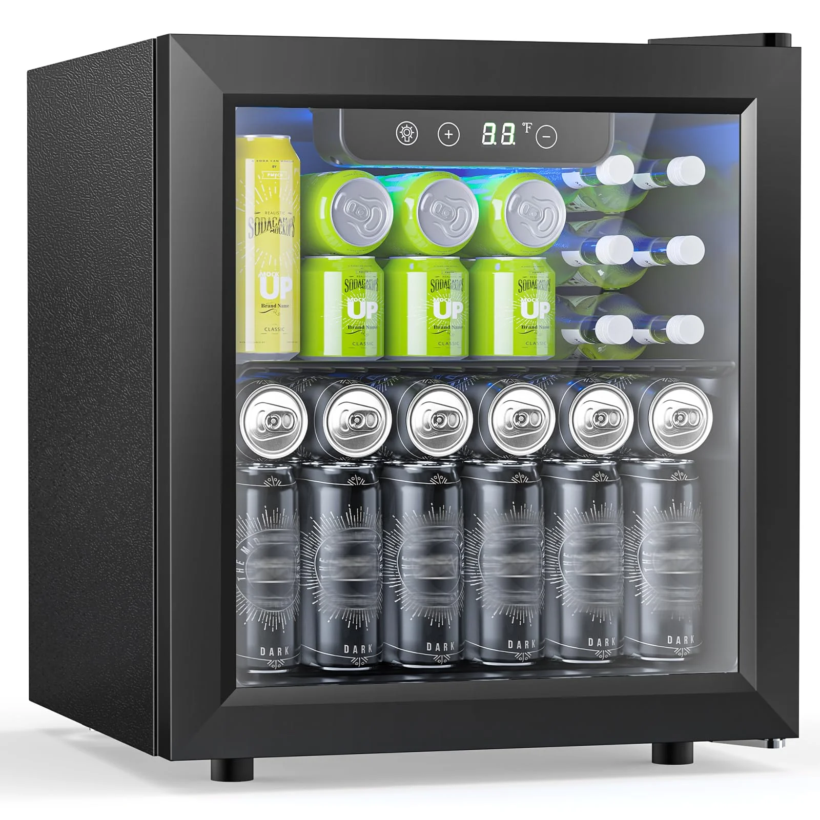 ELECTACTIC Beverage Refrigerator, 50 cans, Black
