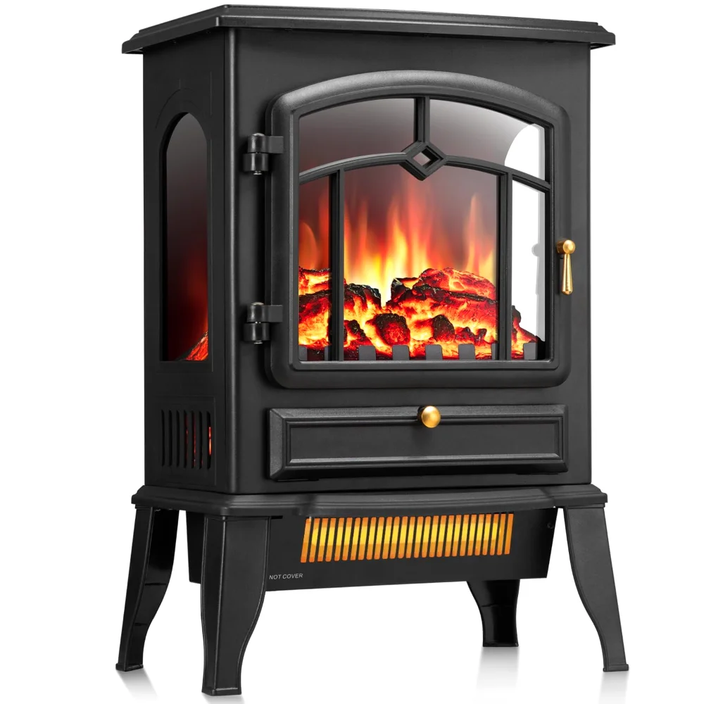 ELECTACTIC Fireplace Stove, 15 in, Black
