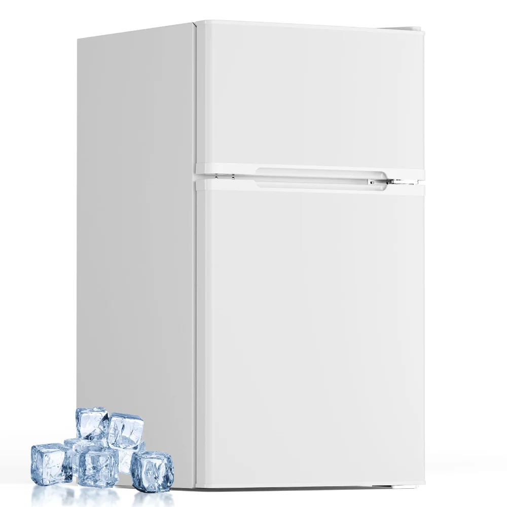 ELECTACTIC Mini Fridge with Freezer, 3.2 cu ft, White