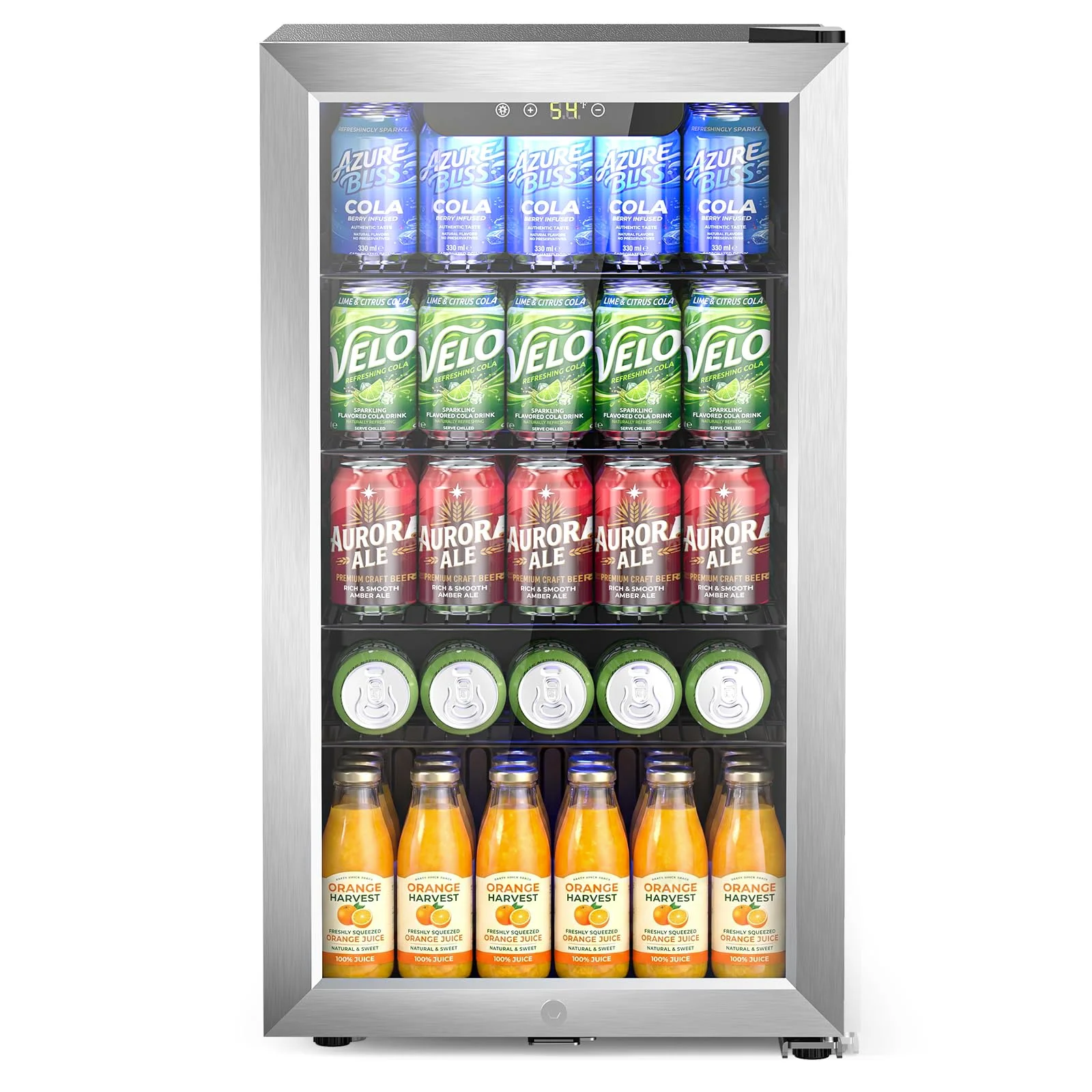 Beverage Refrigerator, 130 cans, Silver