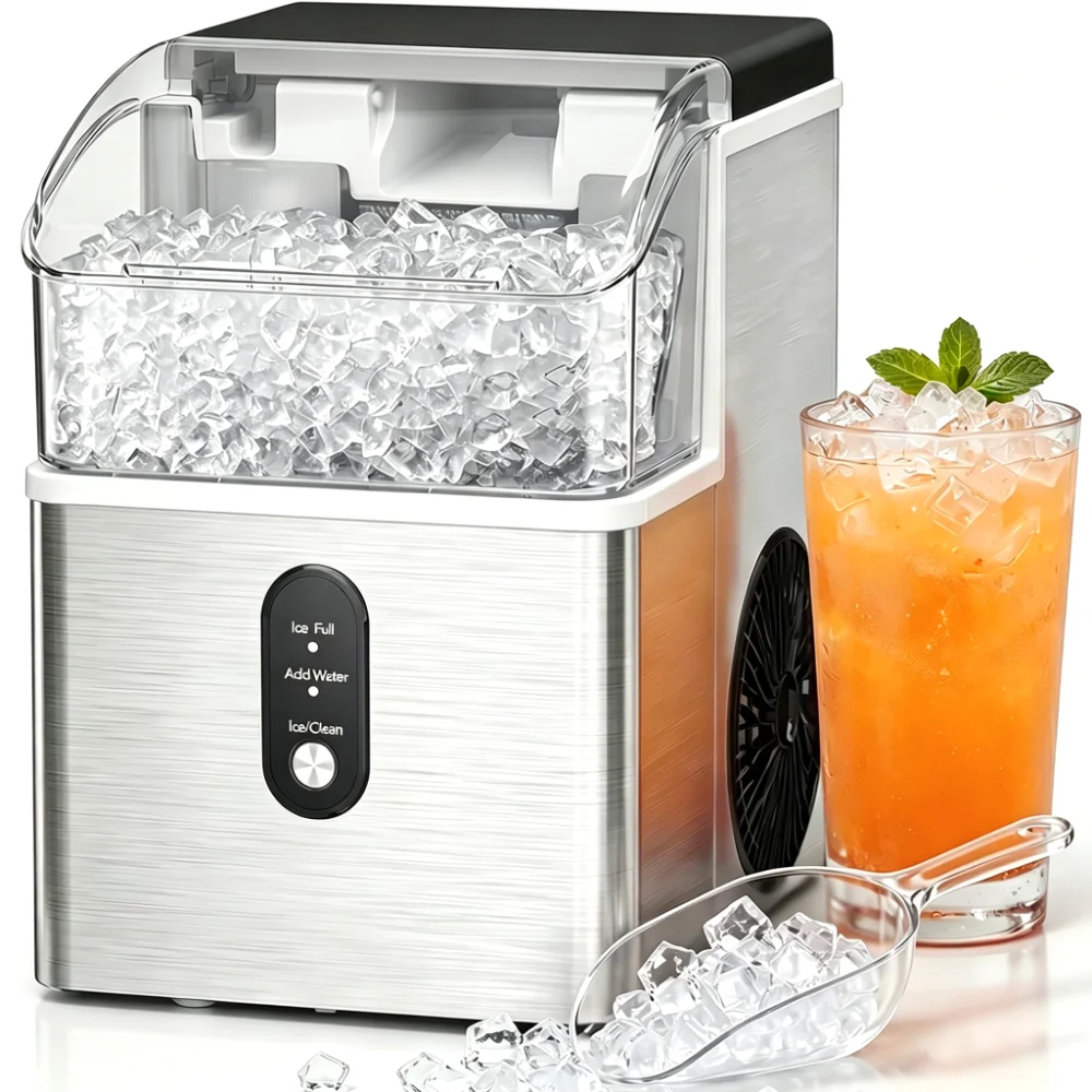 ELECTACTIC Nugget Ice Maker, Silver