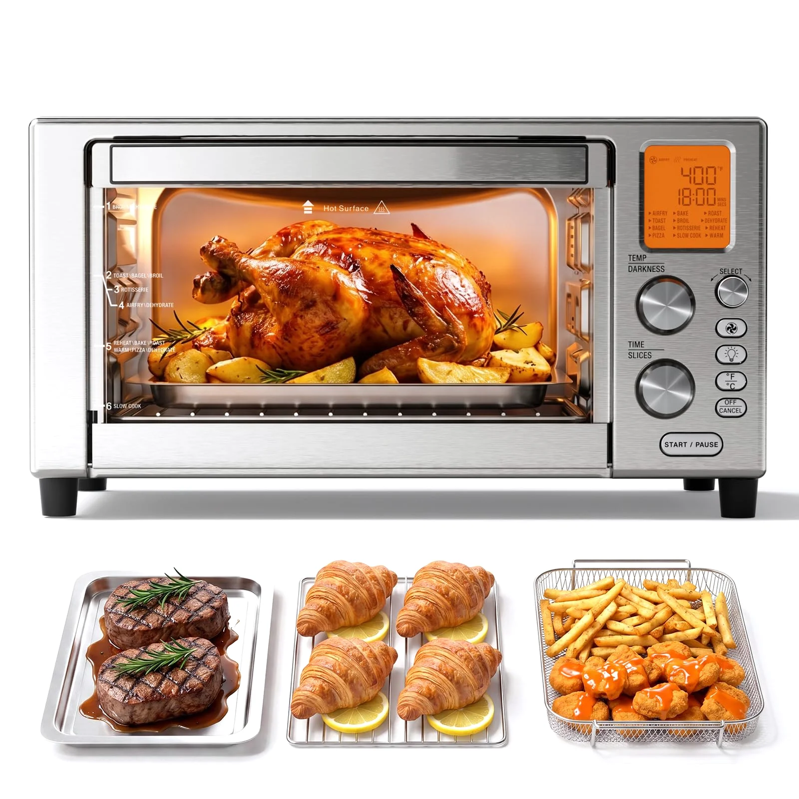 Air Fryer Oven, 22 L, Stainless Steel