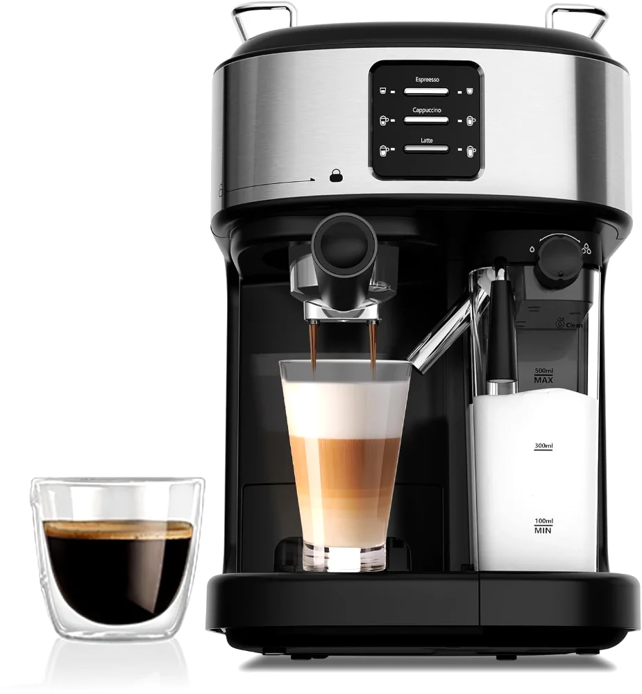 ELECTACTIC Espresso Machine, 20 bar, Silver
