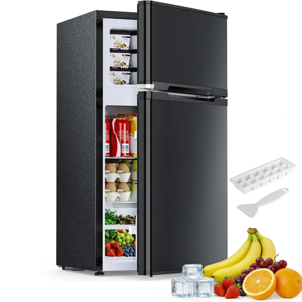 ELECTACTIC Mini Fridge with Freezer, 2.5 cu ft, Black