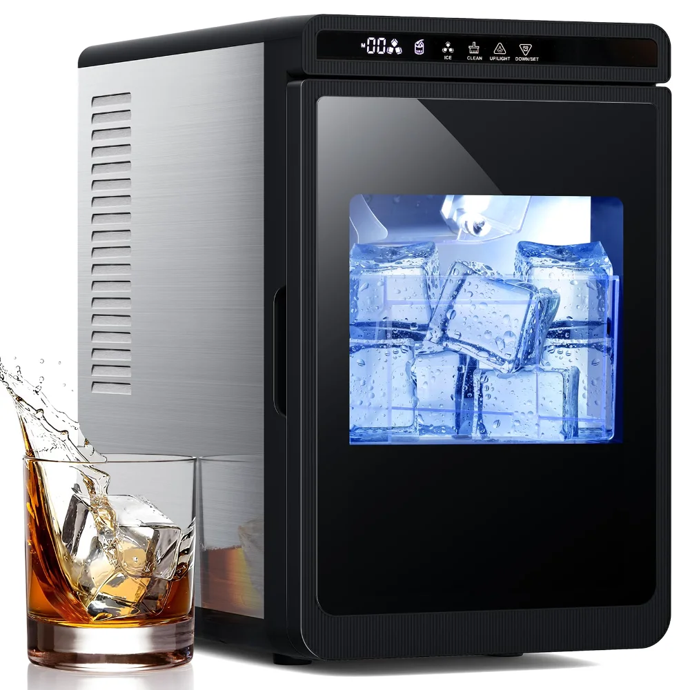 ELECTACTIC Clear Ice Cube Maker, 9 cubes/hour, Black