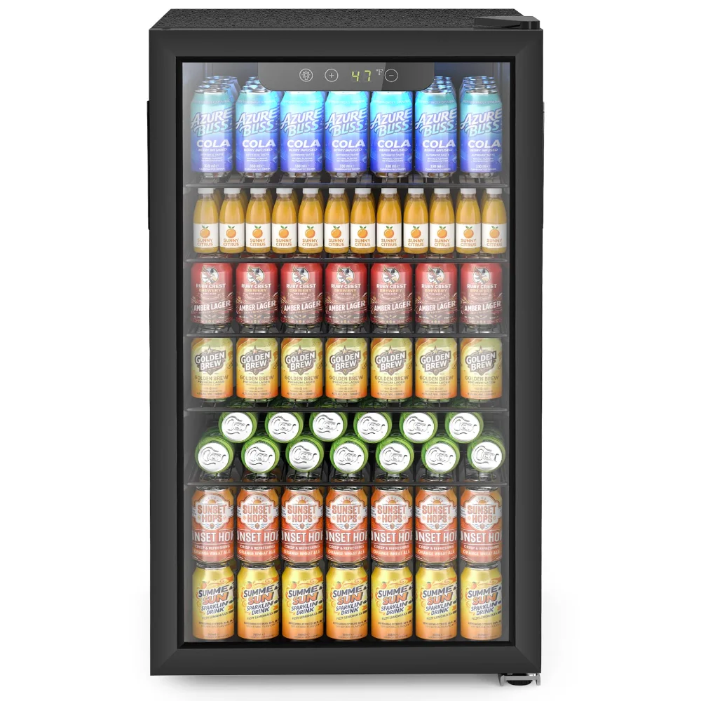 ELECTACTIC Beverage Refrigerator, 130 cans, Black