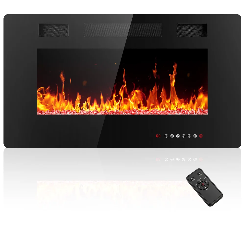 ELECTACTIC Electric Fireplace, 30 in, Black