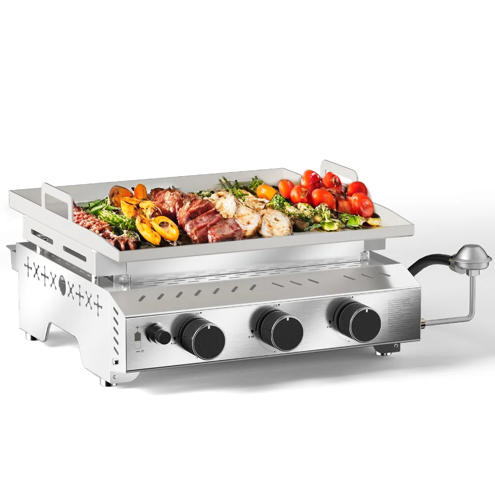ELECTACTIC Flat Top Griddle, 3 burners