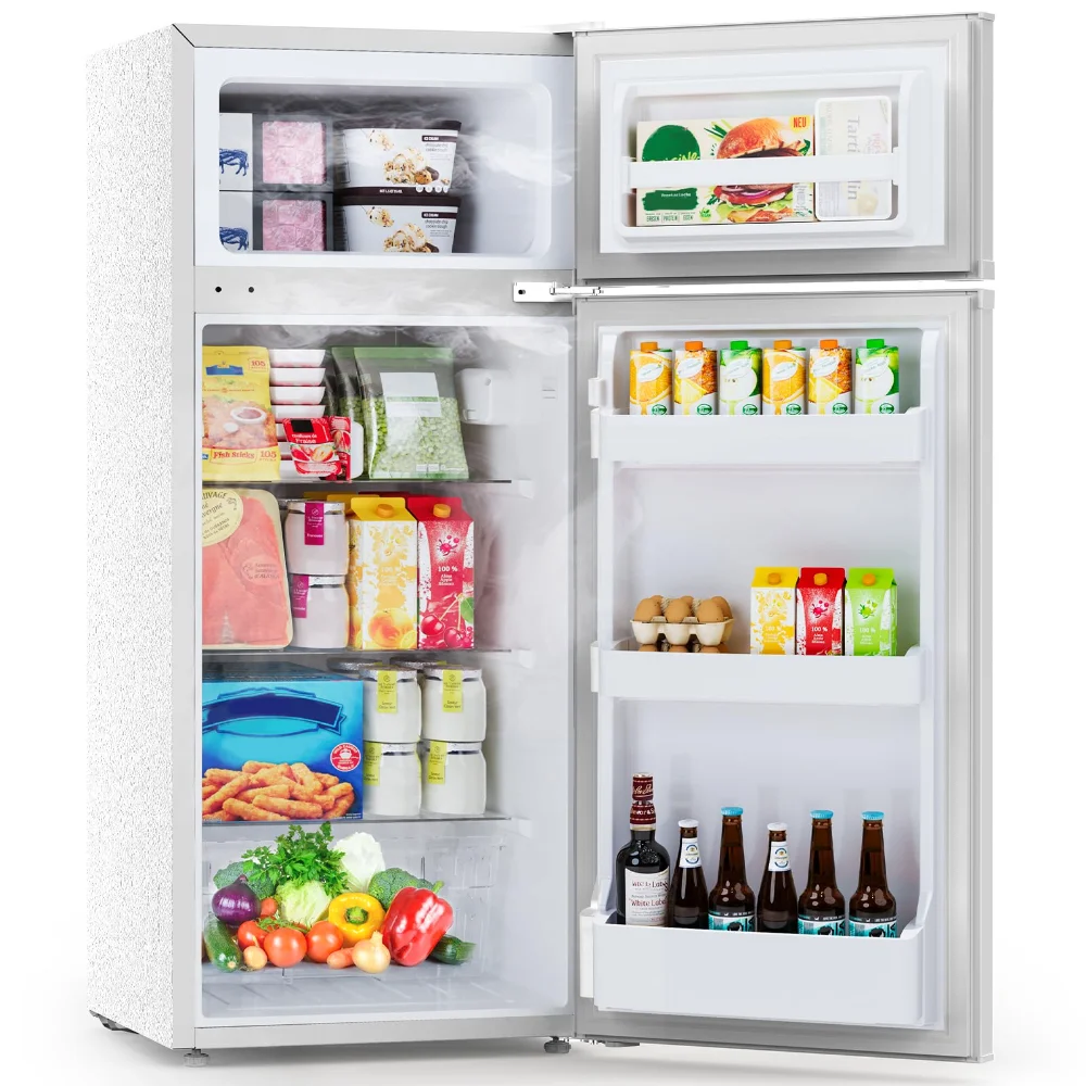 ELECTACTIC Mini Fridge with Freezer, 4.5 cu ft, White