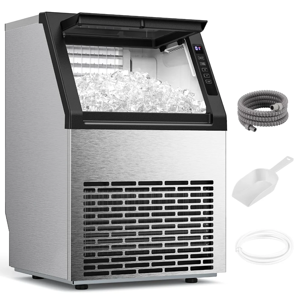 ELECTACTIC Commercial Ice Machine, 80 lbs/24h, Stainless Steel
