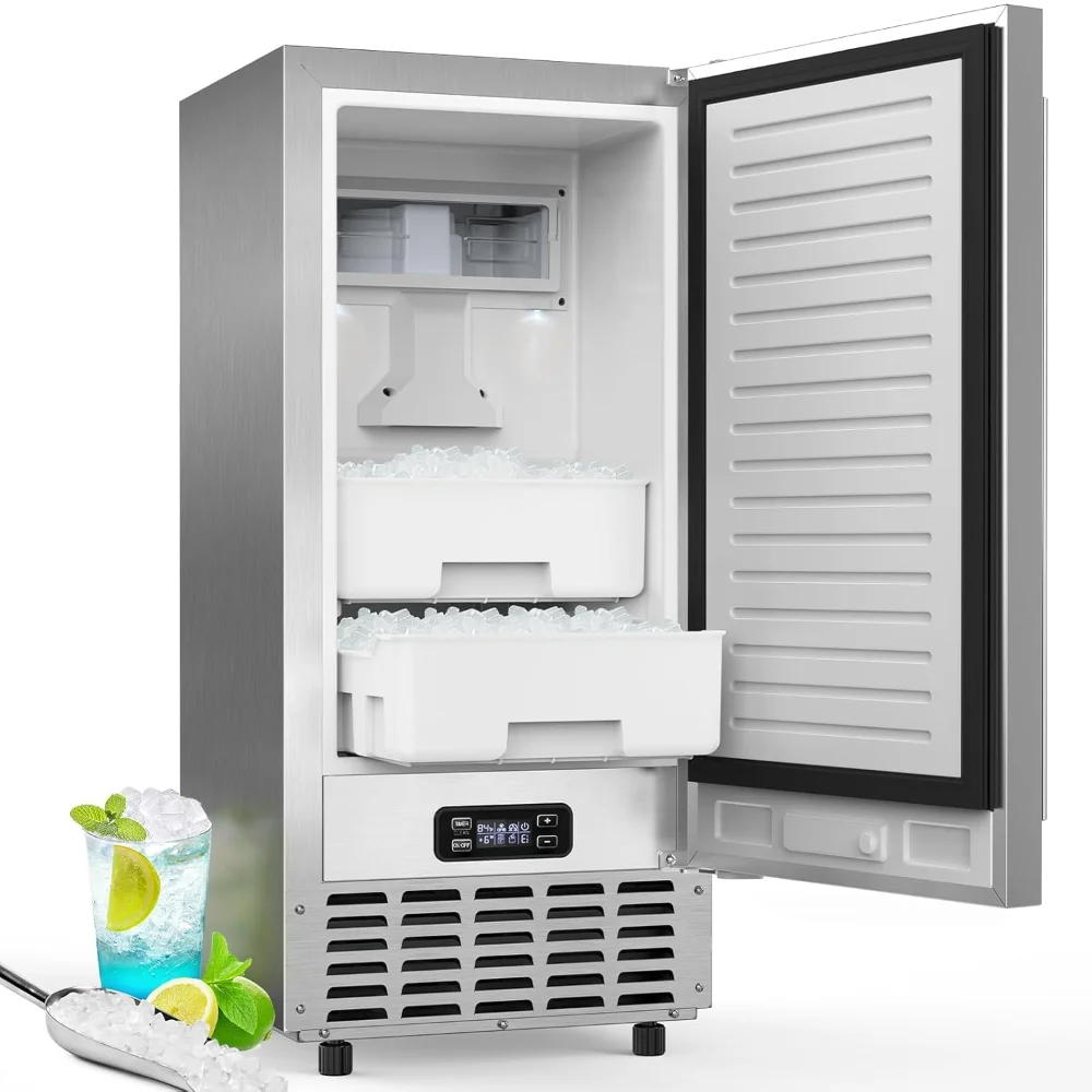 ELECTACTIC Nugget Ice Maker, 66 lbs/24h, Silver