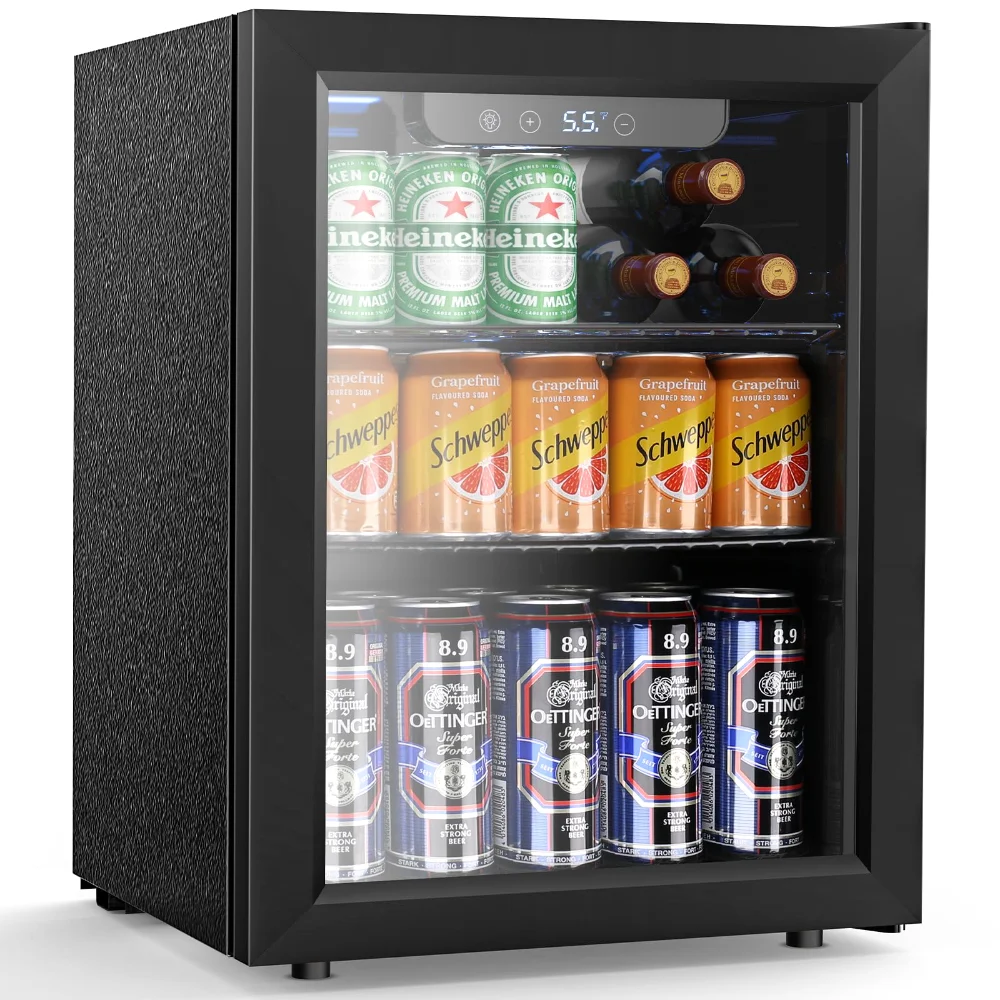 ELECTACTIC Beverage Refrigerator, 68 cans, Black