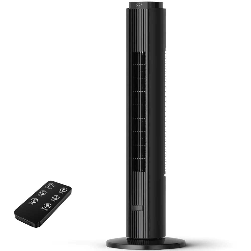 ELECTACTIC Tower Fan, 23 ft/s, Black