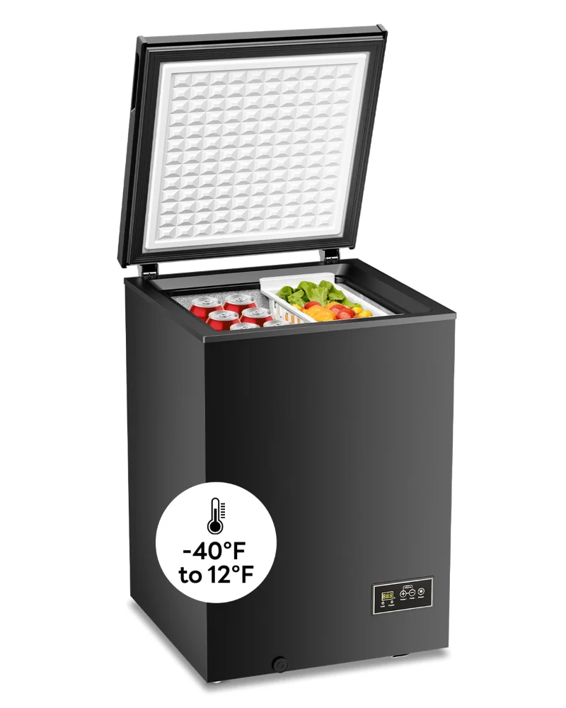 ELECTACTIC Chest Freezer, 3.5 cu ft, Black