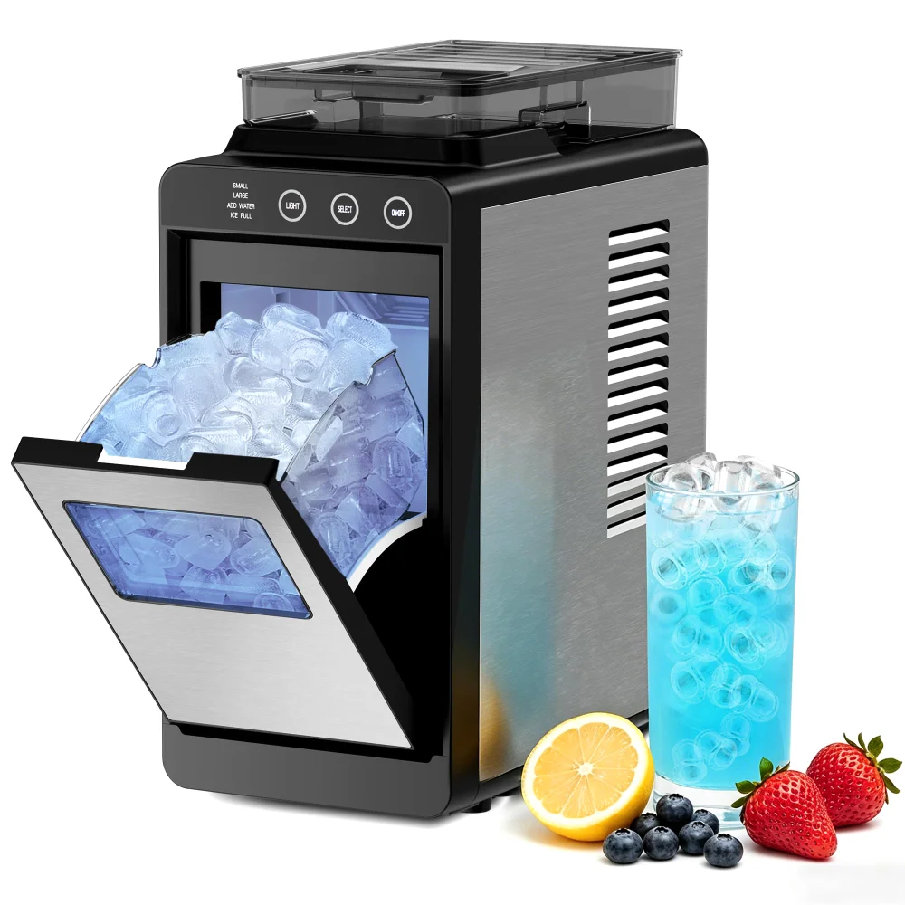 ELECTACTIC Countertop Ice Maker, 26 lbs/24h, Stainless Steel
